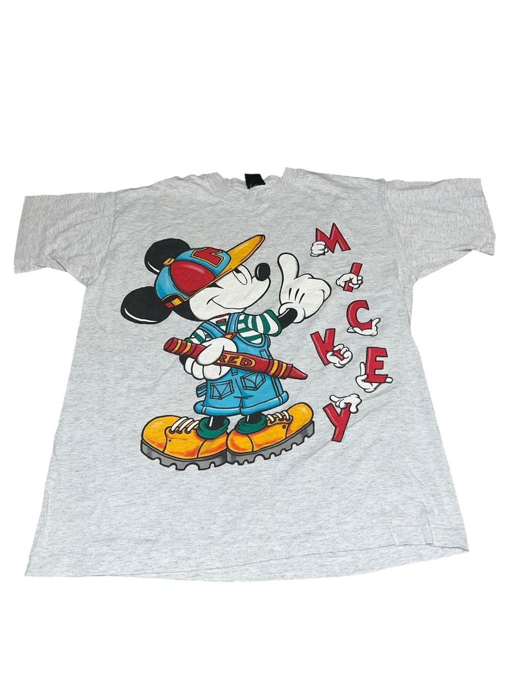VTG 90s Mickey Mouse Unlimited Disney Crayon Shirt Jerry Leigh Size Large